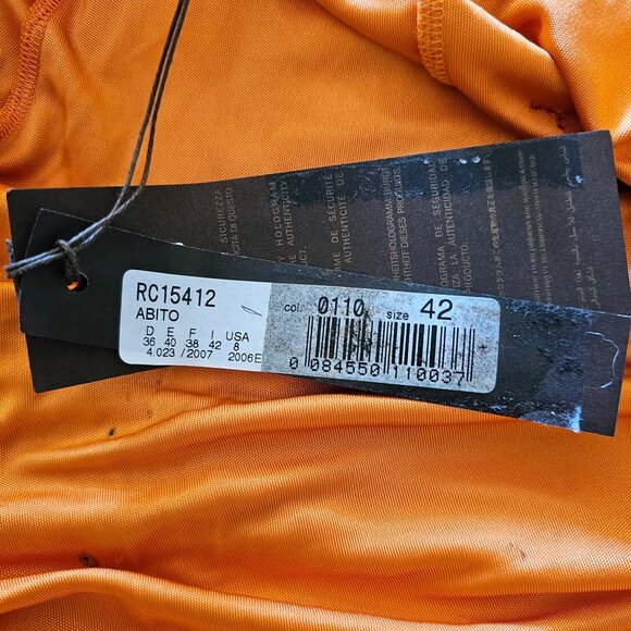 Cavalli Class Dress - Viscose - Orange size 8 (42 IT) NWT - Picture 6 of 8